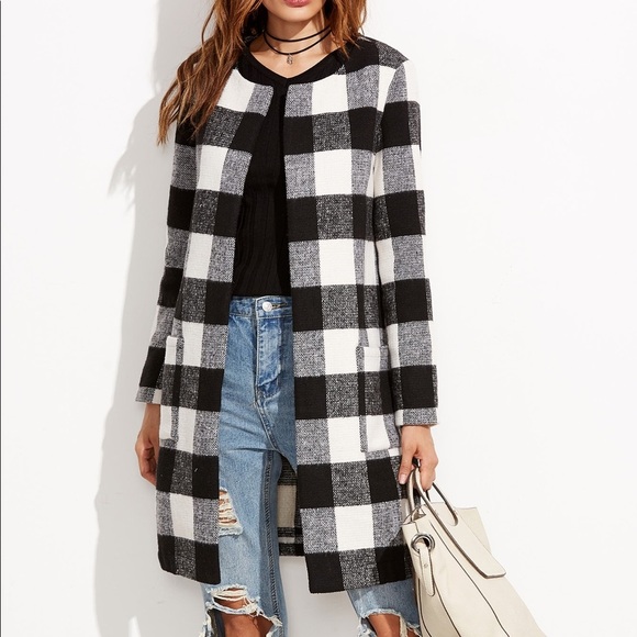 🆕checkered coat w/pockets - Picture 6 of 8